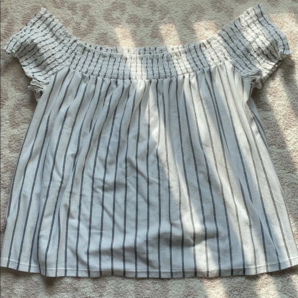 AE Off the shoulder striped top